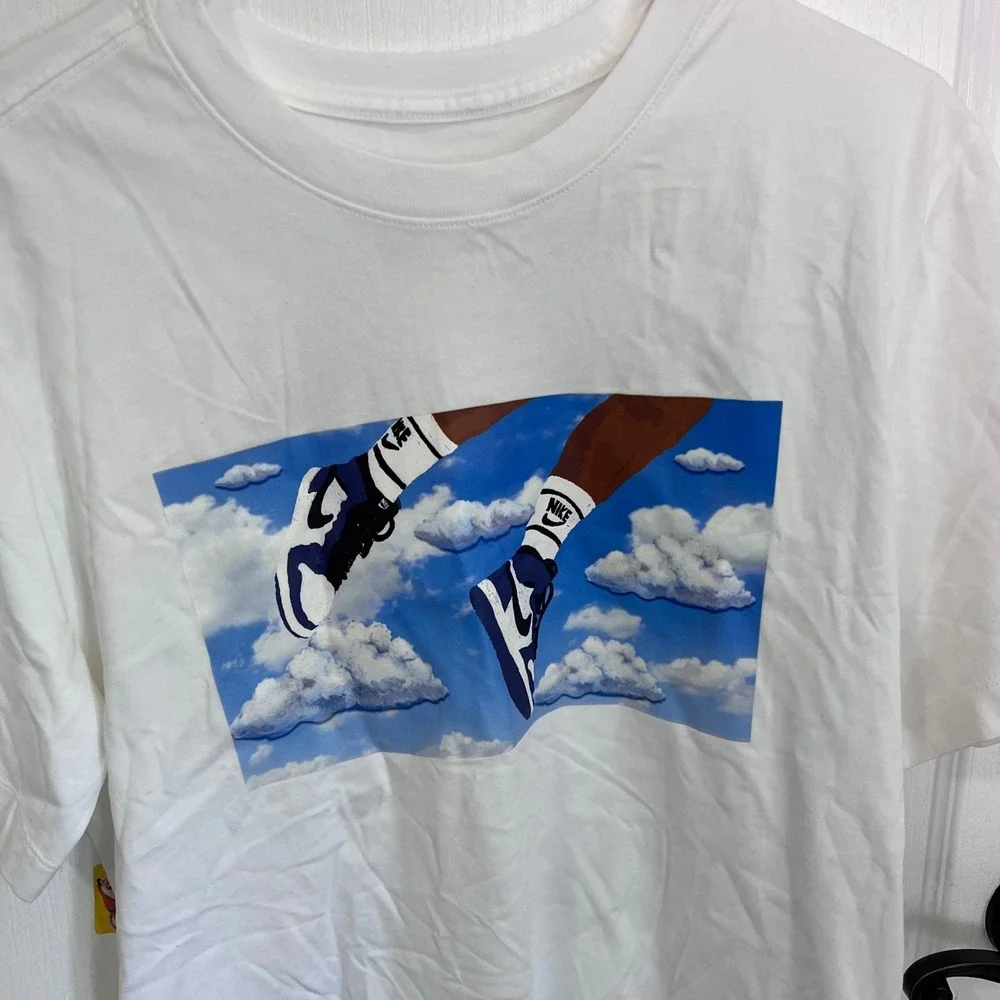 Jordan Mens Jumpman Flight Cloud Graphic T-Shirt‎ White Size Medium Short Sleeve